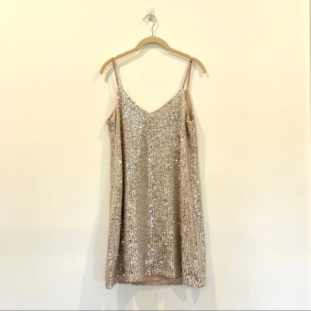 banana republic gold sequin dress Nero
